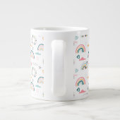 Rainbows & Herz-Muster Jumbo-Tasse (Rückseite)