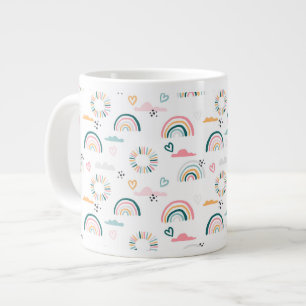 Rainbows & Herz-Muster Jumbo-Tasse