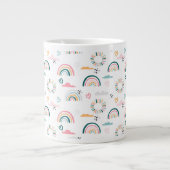 Rainbows & Herz-Muster Jumbo-Tasse (Vorderseite)