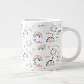 Rainbows & Herz-Muster Jumbo-Tasse (Rechts)