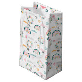Rainbows & Herz-Muster Kleine Geschenktüte (Rückseite Schrägansicht)