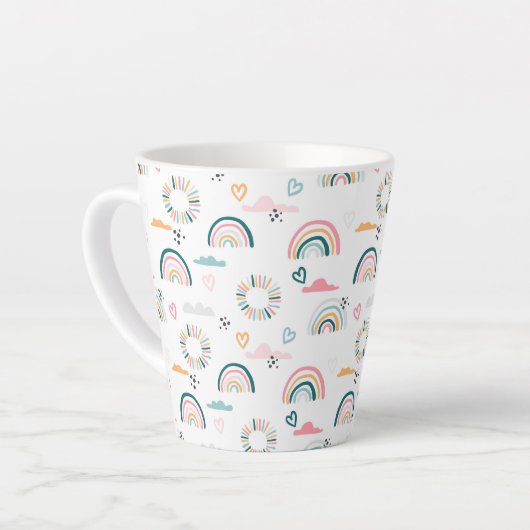 Rainbows & Herz-Muster Milchtasse (Linke Ecke)
