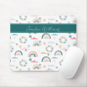 Rainbows & Herz-Muster Mousepad (Mit Mouse)