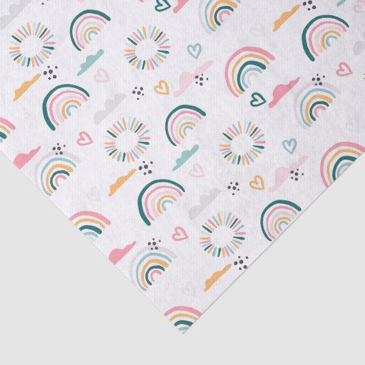 Rainbows & Herz-Muster Seidenpapier (Ausschnitt)