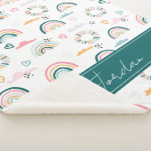 Rainbows & Herz-Muster Sherpadecke (3/4)