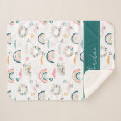 Rainbows & Herz-Muster Sherpadecke (Vorderseite (Horizontal))