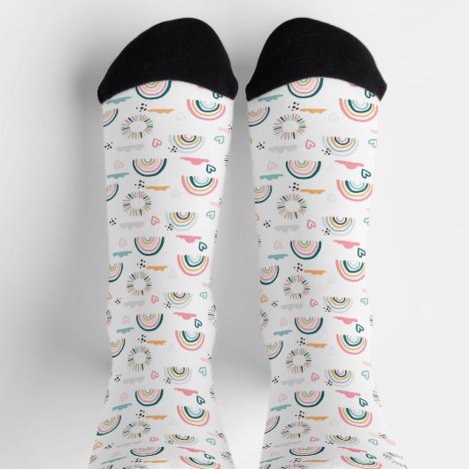 Rainbows & Herz-Muster Socken (Oben)