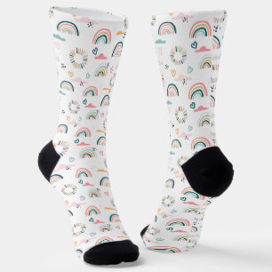 Rainbows & Herz-Muster Socken