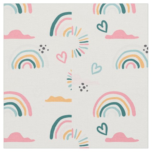 Rainbows & Herz-Muster Stoff (Nahaufnahme)