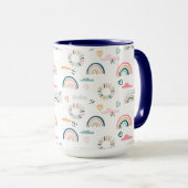 Rainbows & Herz-Muster Tasse (VorderseiteRechts)