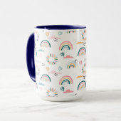 Rainbows & Herz-Muster Tasse (Vorderseite Links)