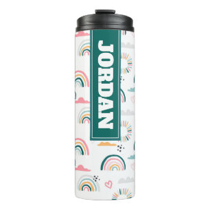 Rainbows & Herz-Muster Thermosbecher