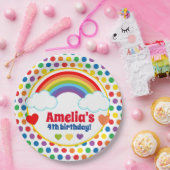 Rainbows Herz-und Dots Girls Pappteller (Party)