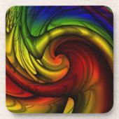 Rainbows & Honey | Rainbow Fraktal Art Getränkeuntersetzer (Vorderseite)