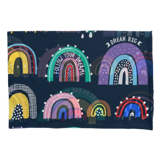 Rainbows im dunklen, handgezeichnet Stil. Kissenbezug (Vorderseite)