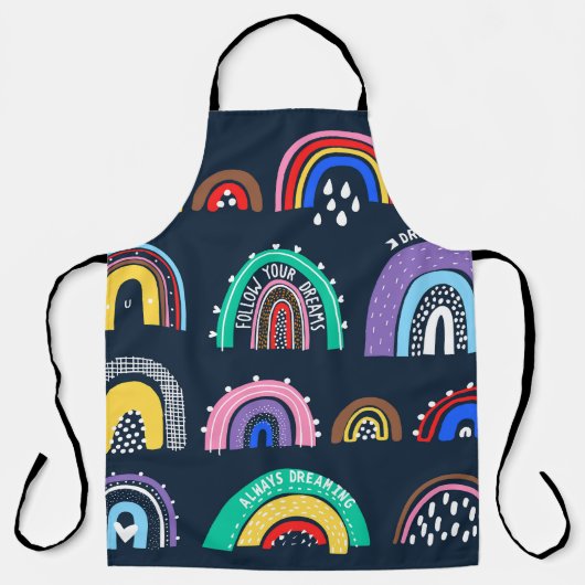 Rainbows im dunklen, handgezeichnet Stil. Schürze (Vorderseite)
