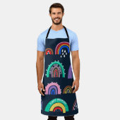 Rainbows im dunklen, handgezeichnet Stil. Schürze (Getragen)