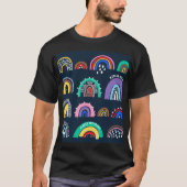 Rainbows im dunklen, handgezeichnet Stil. T-Shirt (Vorderseite)