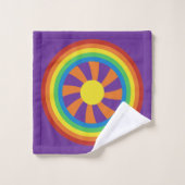 Rainbows im Stil der 70er Jahre und Muster der Sun Badhandtuch Set (Waschlappen)