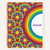 Rainbows im Stil der 70er Jahre und Sun Graphic Jo Notizblock (Vorderseite)
