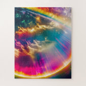 Rainbows Light Shine From Clouds in Starry Sky Puzzle (Vertikal)