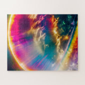 Rainbows Light Shine From Clouds in Starry Sky Puzzle (Horizontal)