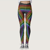 Rainbows mit mehreren Glitzer, Shiny Black, LGBT P Leggings (Vorderseite)