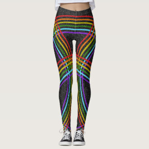 Rainbows mit mehreren Glitzer, Shiny Black, LGBT P Leggings