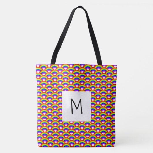 Rainbows Monogram Tote Bag Tasche (Vorderseite)