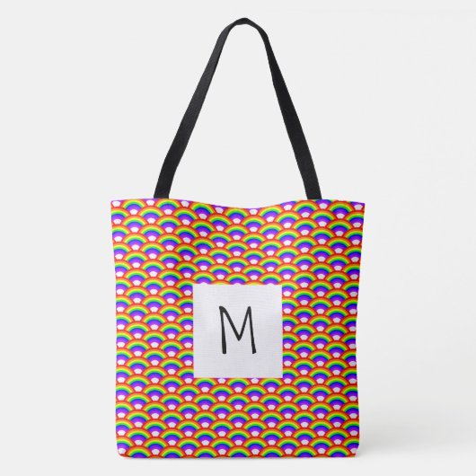 Rainbows Monogram Tote Bag Tasche (Rückseite)