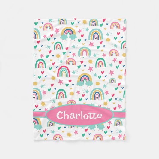 Rainbows Personalisiert Fleecedecke (Vorderseite)