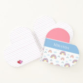 Rainbows Pink Blue Personalisiert Typografie Notizblock (Innenseite)