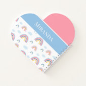 Rainbows Pink Blue Personalisiert Typografie Notizblock (Rückseite)