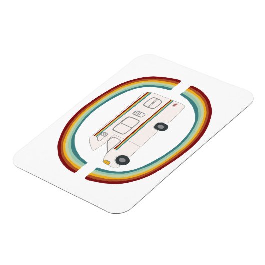 Rainbows Retro RV Whimsical Camping Motorhome Magnet (Linke Seite)