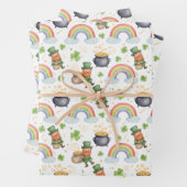 Rainbows Shamrocks Leprechauns St Patrick's Day Geschenkpapier Set (Beispiel)