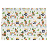 Rainbows Shamrocks Leprechauns St Patrick's Day  Große Geschenktüte (Vorderseite)