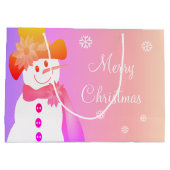 Rainbows Snowman und Schneeflocken Große Geschenktüte (Rückseite)