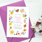 Rainbows Sunshine Party Invite, Summer Birthday Einladung
