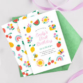 Rainbows Sunshine Party Invite, Summer Birthday Einladung