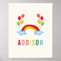 Rainbows und Balloons Individuelle Name Farbiges K