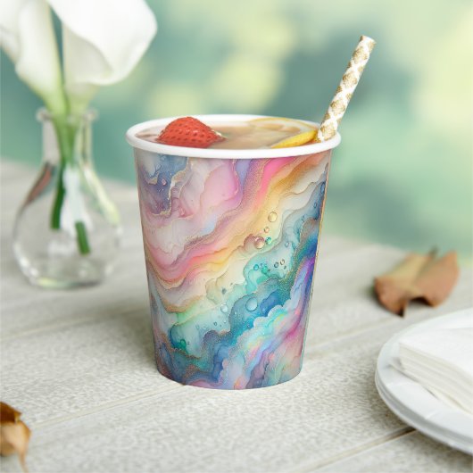 Rainbows und Blasen Papier & Party Teller Pappbecher (In Situ)