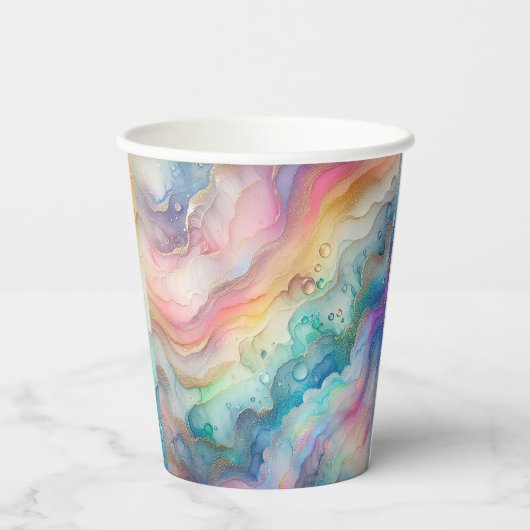 Rainbows und Blasen Papier & Party Teller Pappbecher (Rückseite)