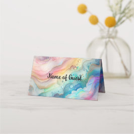 Rainbows und Blasen Party Paper Platzkarte
