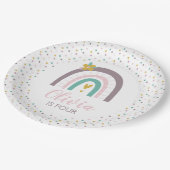 Rainbows und Blume Geburtstagsparty Teller (Schrägansicht)