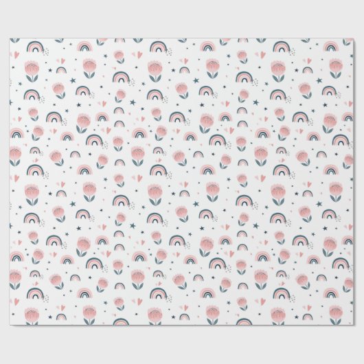 Rainbows und Blume Geschenkpapier (Flach)