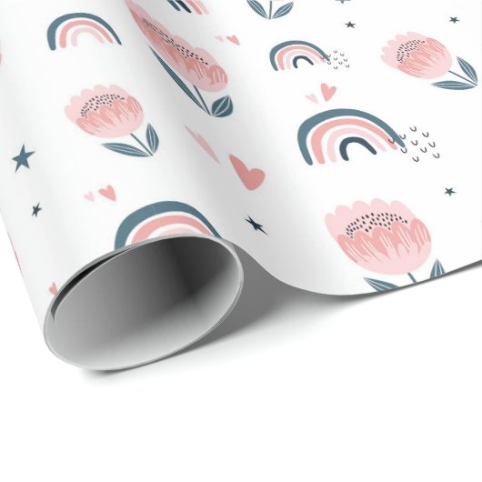 Rainbows und Blume Geschenkpapier (Rolleneckpunkt)
