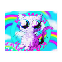 Rainbows und eine geschmeidige Katze im Kawaii-Sti