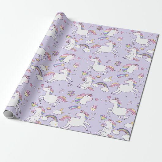 Rainbows und Einhornwickelpapier Geschenkpapier (Ungerollt)