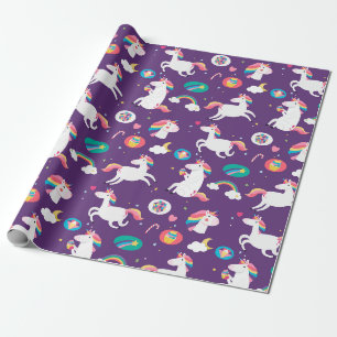 Rainbows und Einhornwickelpapier Geschenkpapier