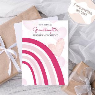 Rainbows und Herz (Hot Pink) Geburtstag Karte